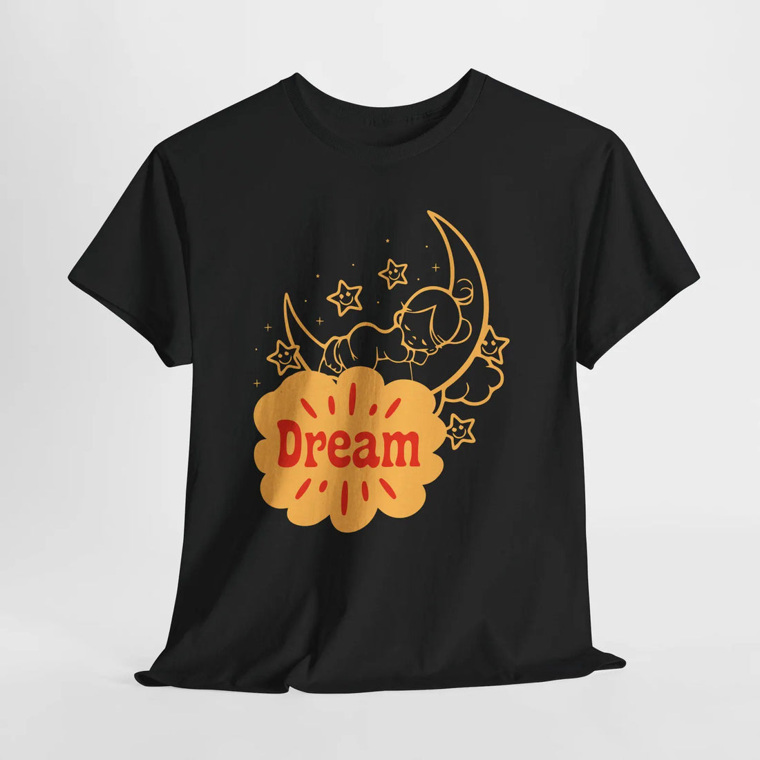 Sleeping Moon Dream Tee — Crescent Moon & Stars Night