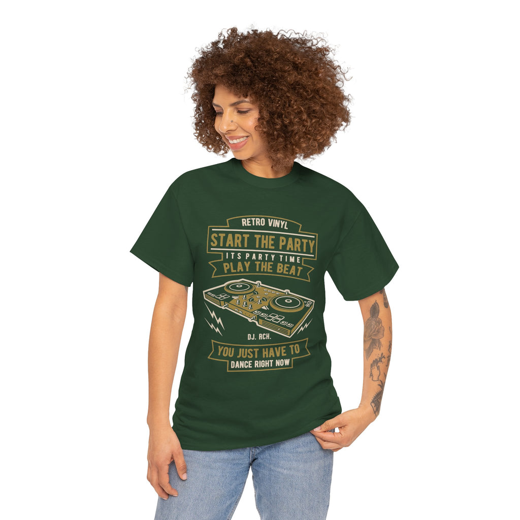 Start the Party DJ Turntable Tee — Vintage Vinyl Music Shirt