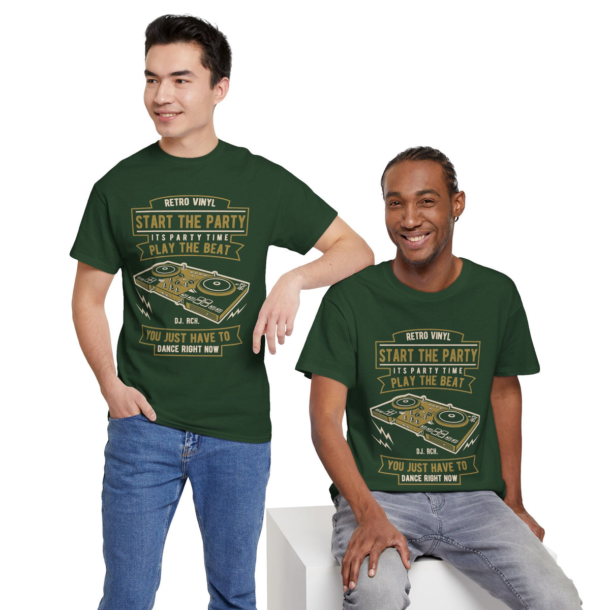 Start the Party DJ Turntable Tee — Vintage Vinyl Music Shirt