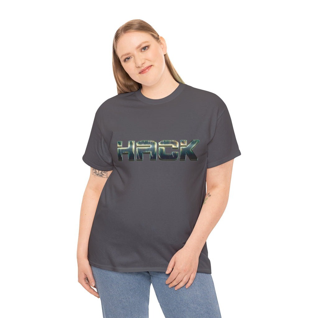 HACK camo metallic logo Tee | Hacker coder shirt, orange tech tee