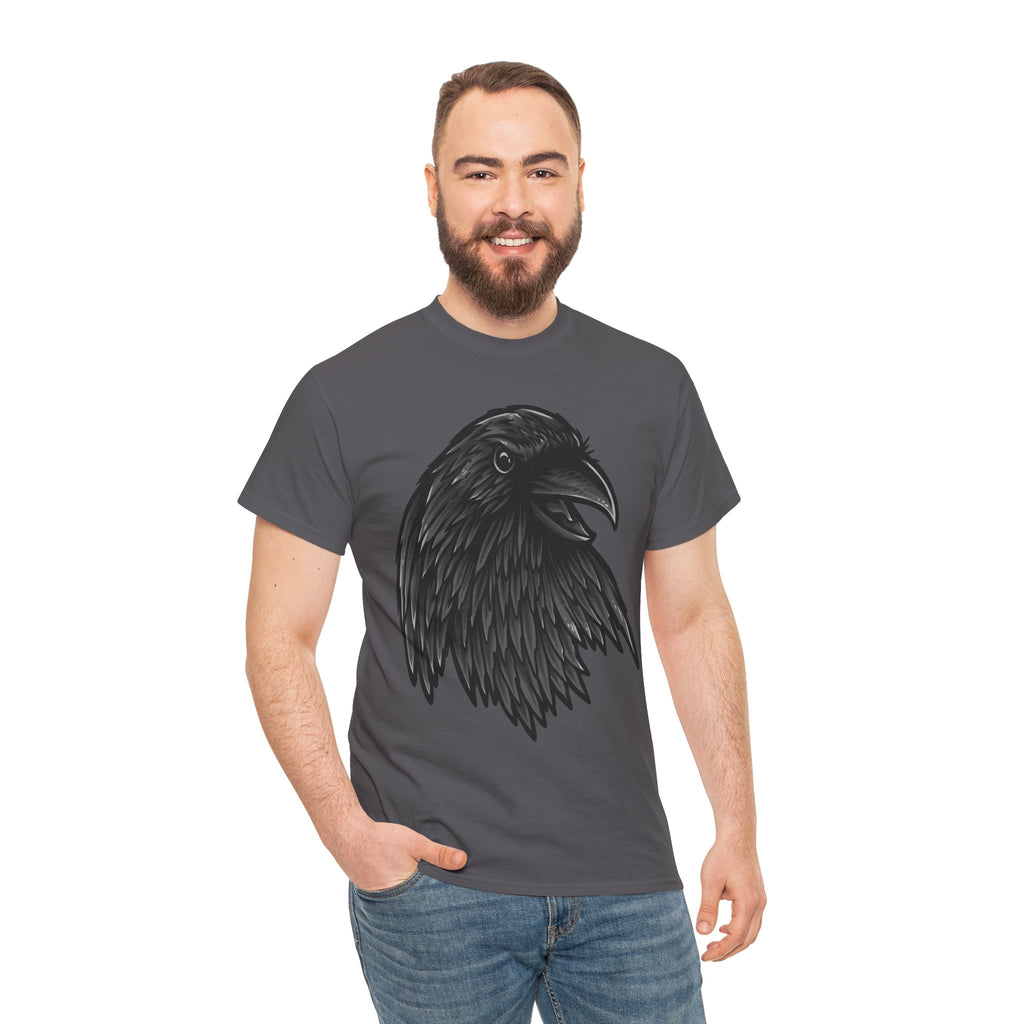 Raven Head Graphic Tee — Gothic Black Crow T-Shirt