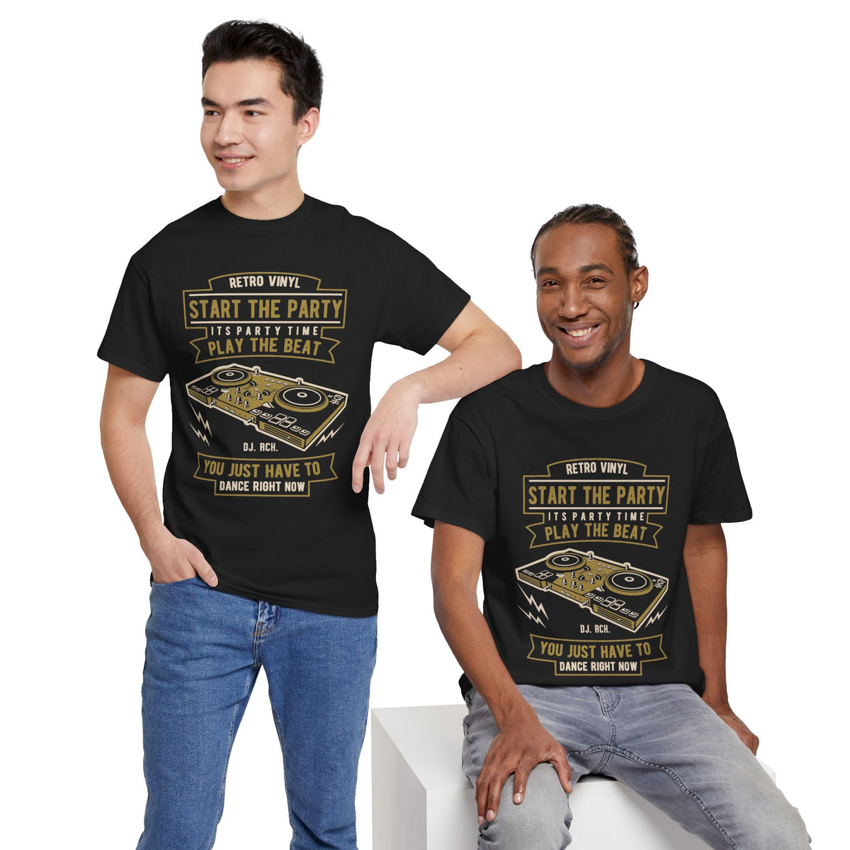 Start the Party DJ Turntable Tee — Vintage Vinyl Music Shirt