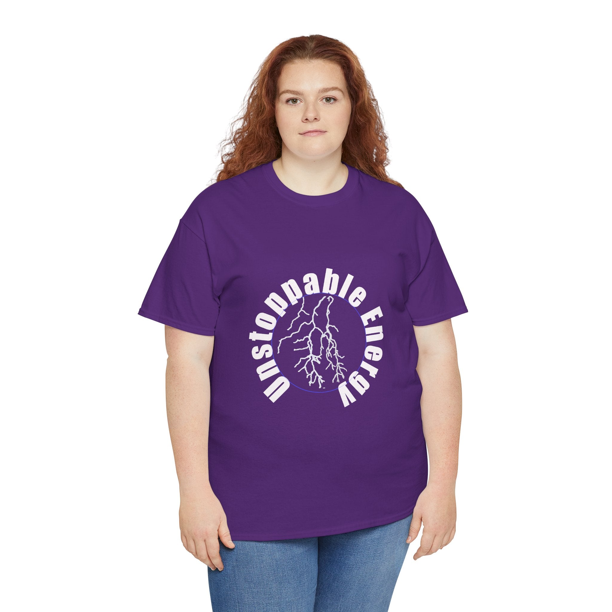 Unstoppable Energy lightning circle Tee | Minimalist bold white on black