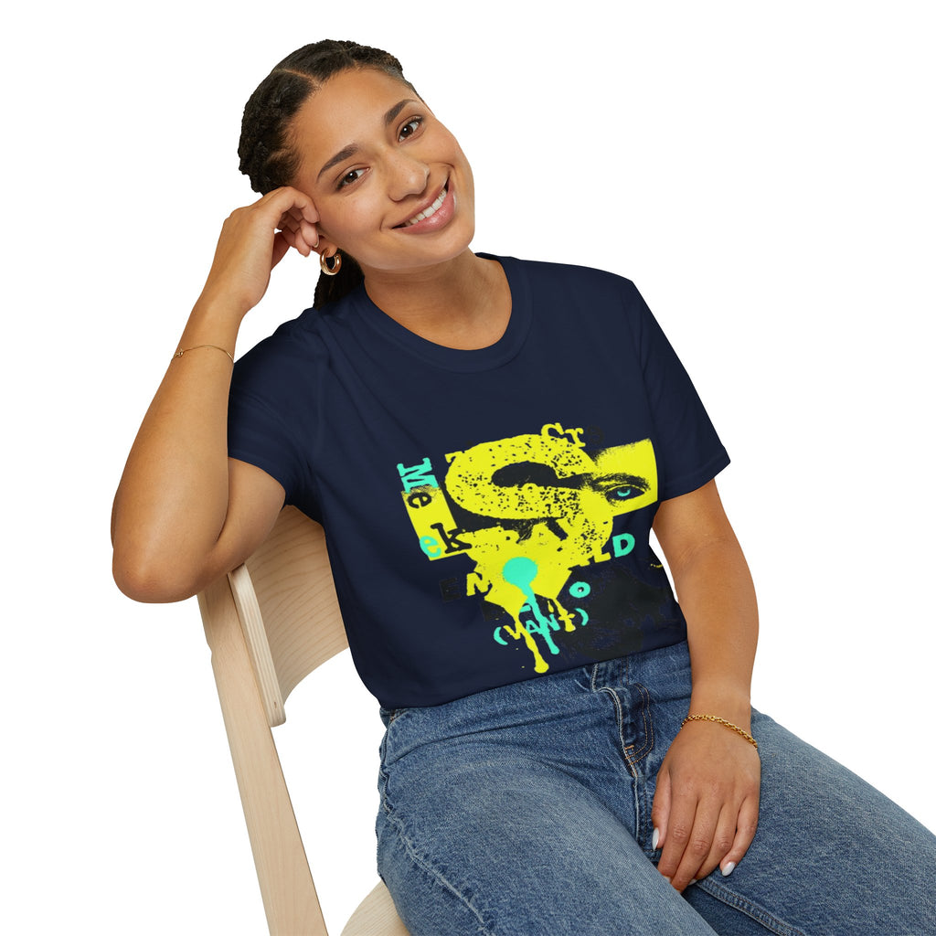 Neon Paint Splat Street Art T-Shirt | Black Crewneck, Urban Graphic Tee