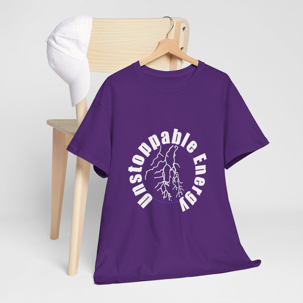 Unstoppable Energy lightning circle Tee | Minimalist bold white on black