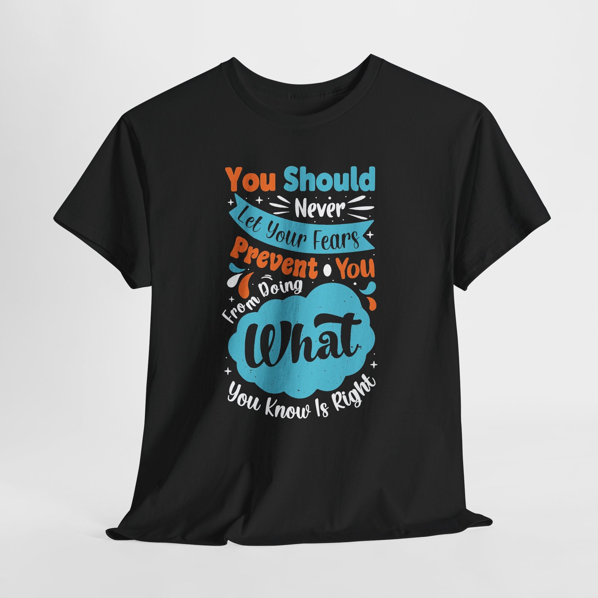 Move Past Doubt Tee | Bold Hand-Lettered Blue & Orange Typography