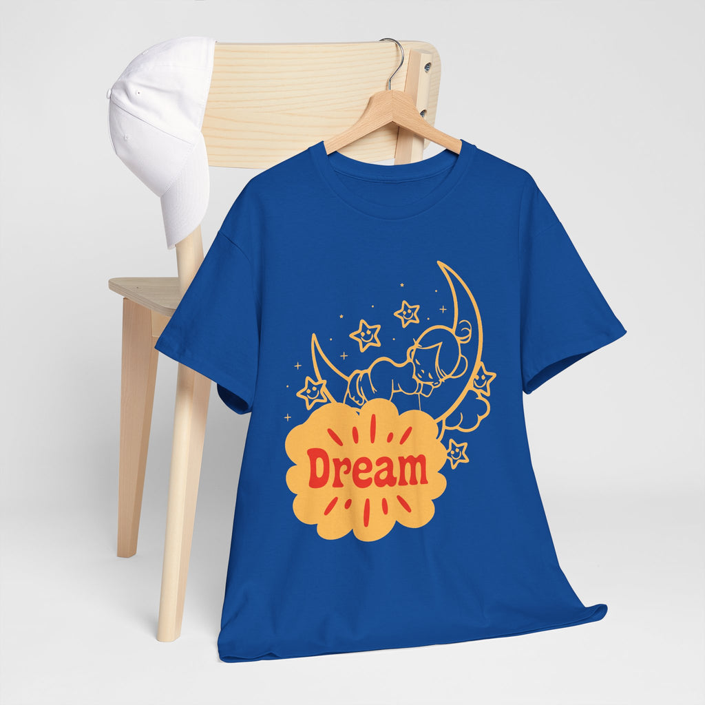 Sleeping Moon Sketch Dream Tee | Crescent Moon, Stars Night Illustration
