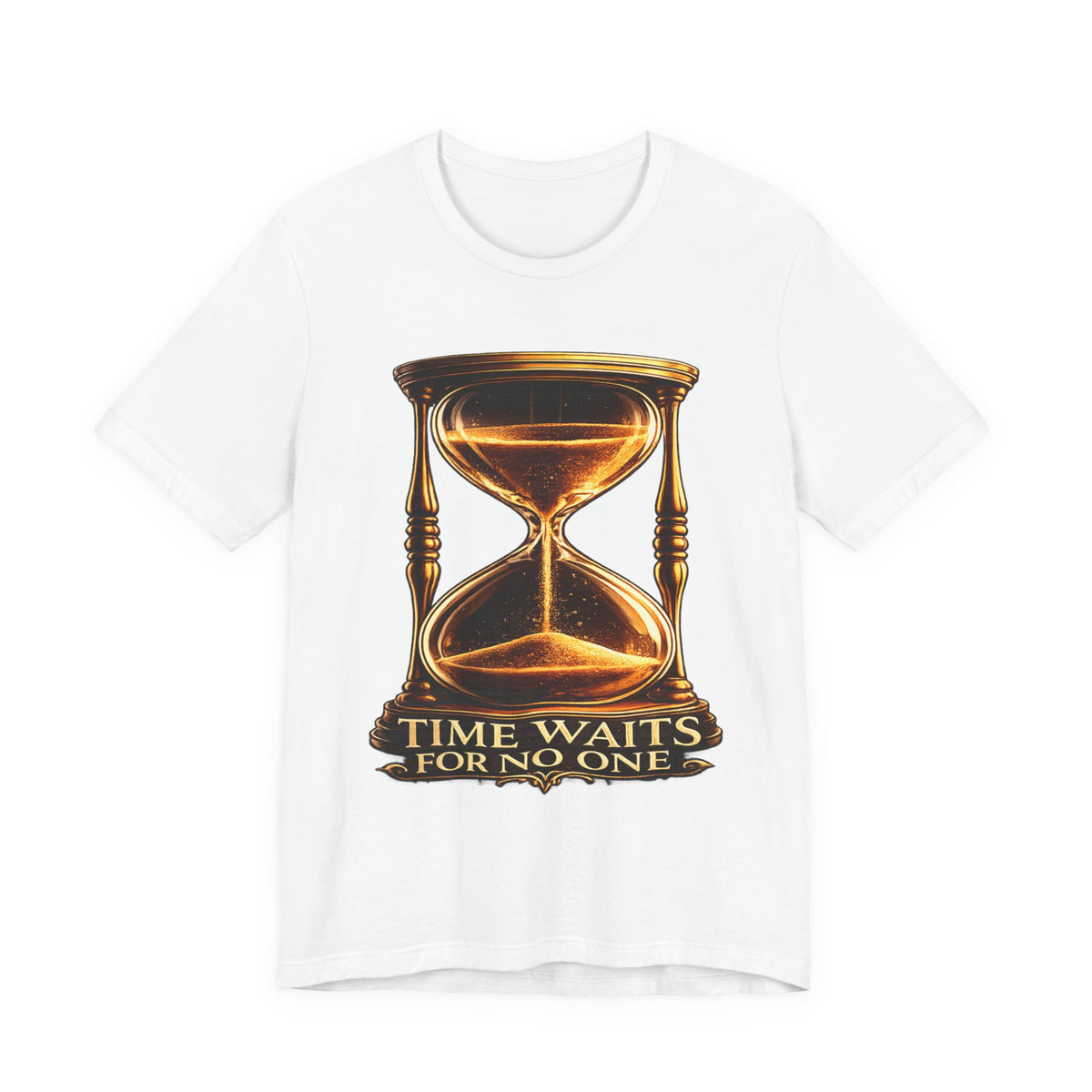 Vintage Hourglass Tee — Time Waits For No One Inspirational Graphic T-Shirt