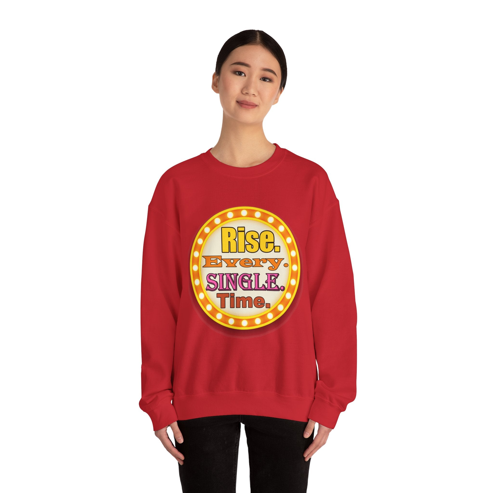 Rise Every Single Time Marquee Crewneck Sweatshirt | Motivational Vintage Marquee
