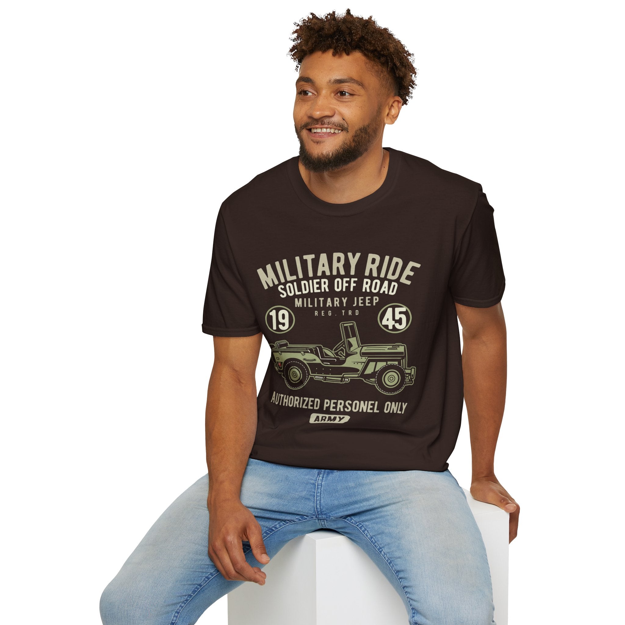 Military Ride Vintage Jeep T-Shirt | 1945 Army Off Road Tee