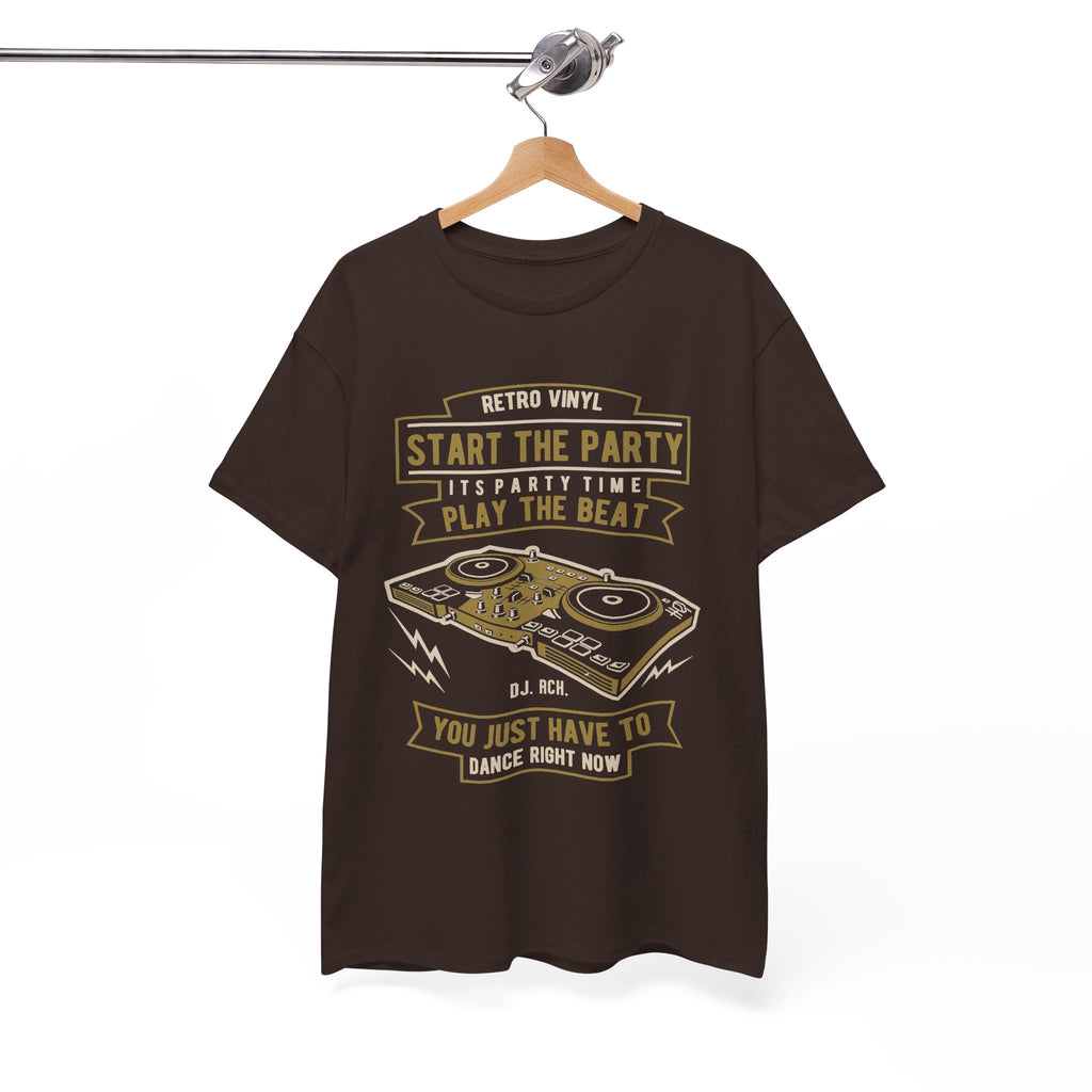 Start the Party DJ Turntable Tee — Vintage Vinyl Music Shirt