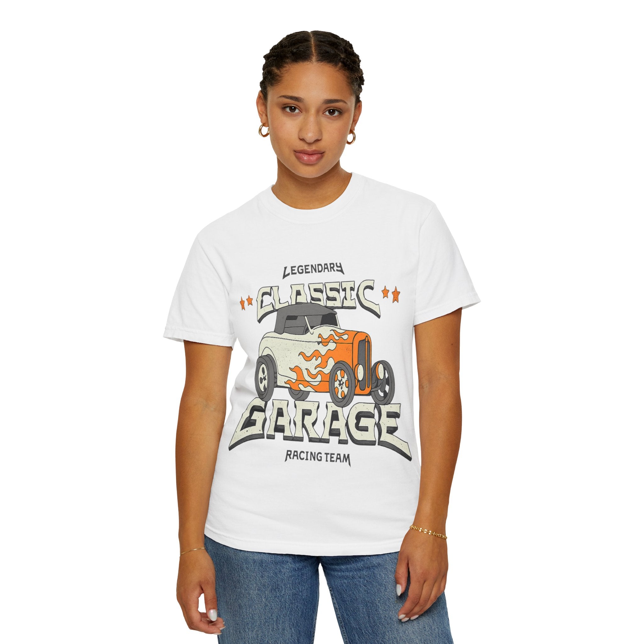 Classic Garage Hot Rod Illustration T-Shirt | Retro Racing Car Tee
