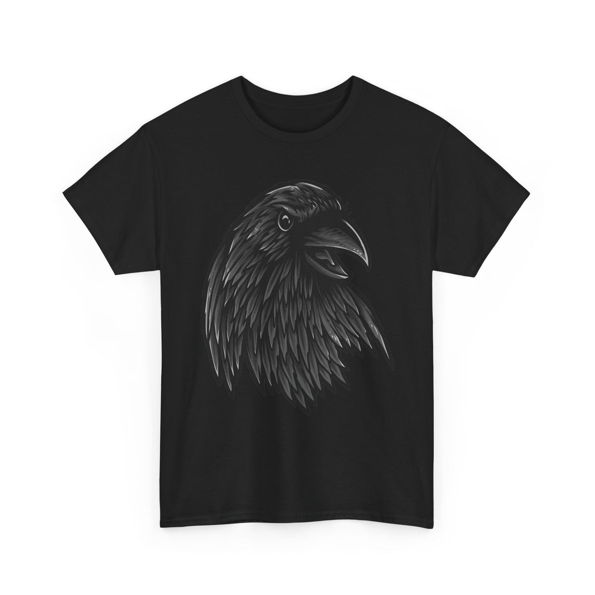 Raven Head Graphic Tee — Gothic Black Crow T-Shirt
