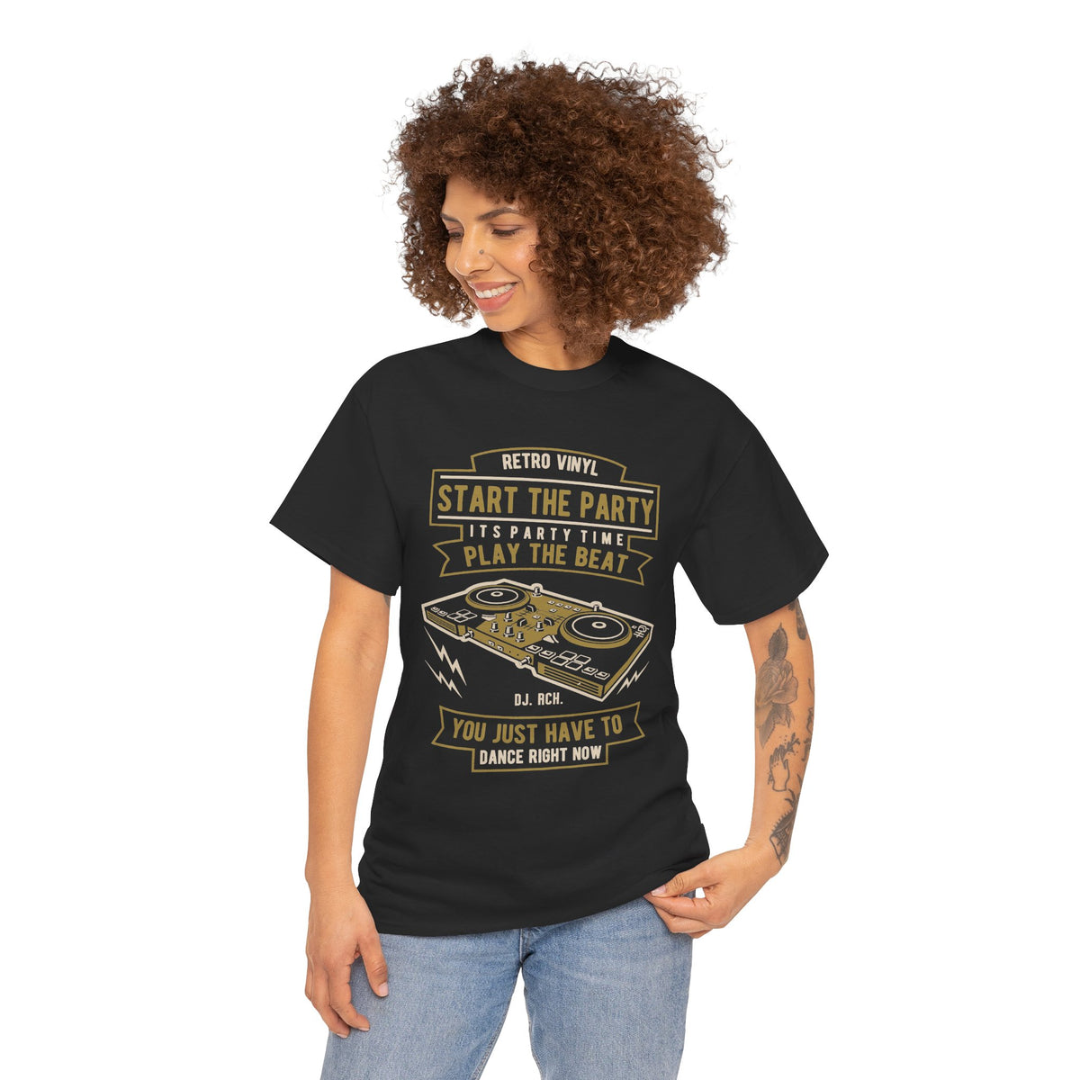 Start the Party DJ Turntable Tee — Vintage Vinyl Music Shirt