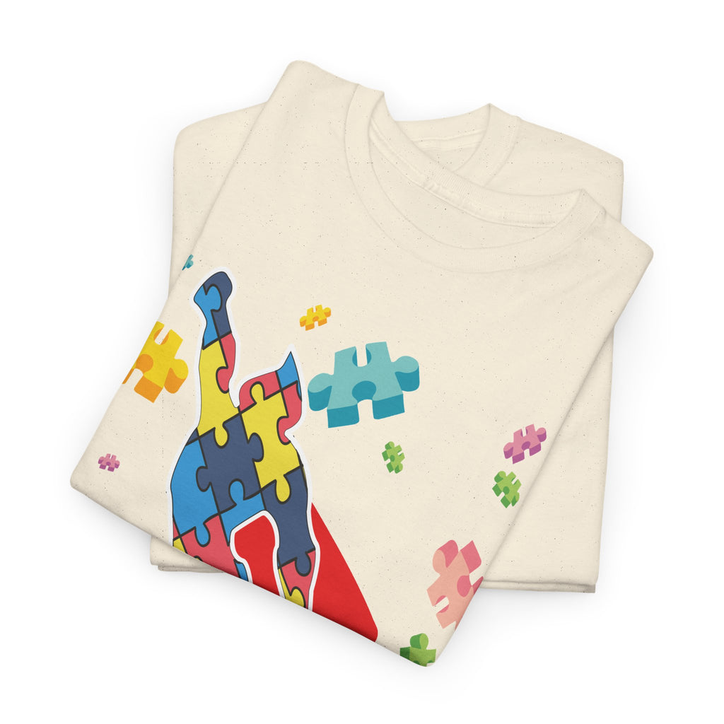 Puzzle Pieces Rocket Tee | Neurodiversity Puzzle Rocket Shirt
