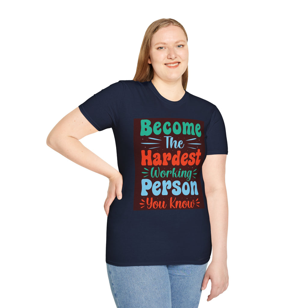Bold Hand-Lettered Motivational Typography T-Shirt | Colorful Pep Talk Chest Print