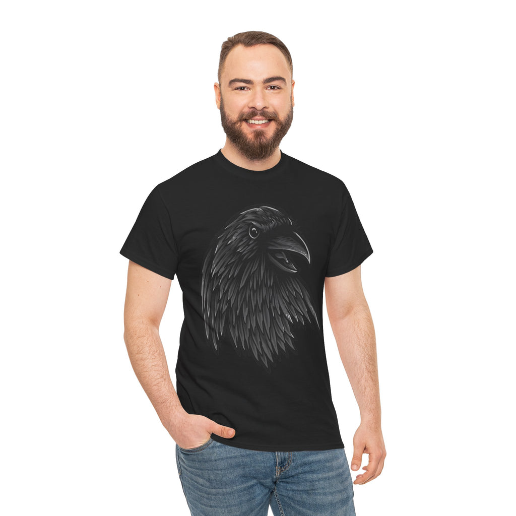 Raven Head Graphic Tee — Gothic Black Crow T-Shirt