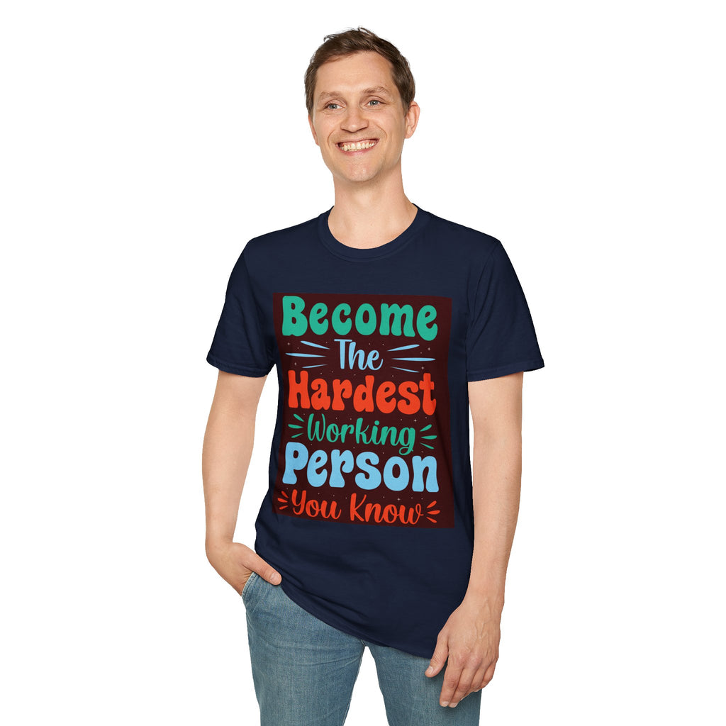 Bold Hand-Lettered Motivational Typography T-Shirt | Colorful Pep Talk Chest Print