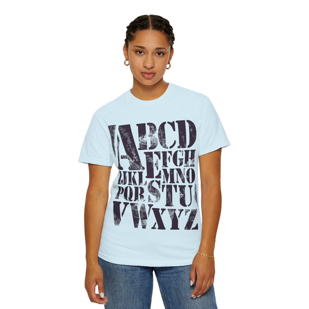 Vintage Stencil Alphabet T-Shirt | Garment-Dyed Heavyweight Tee