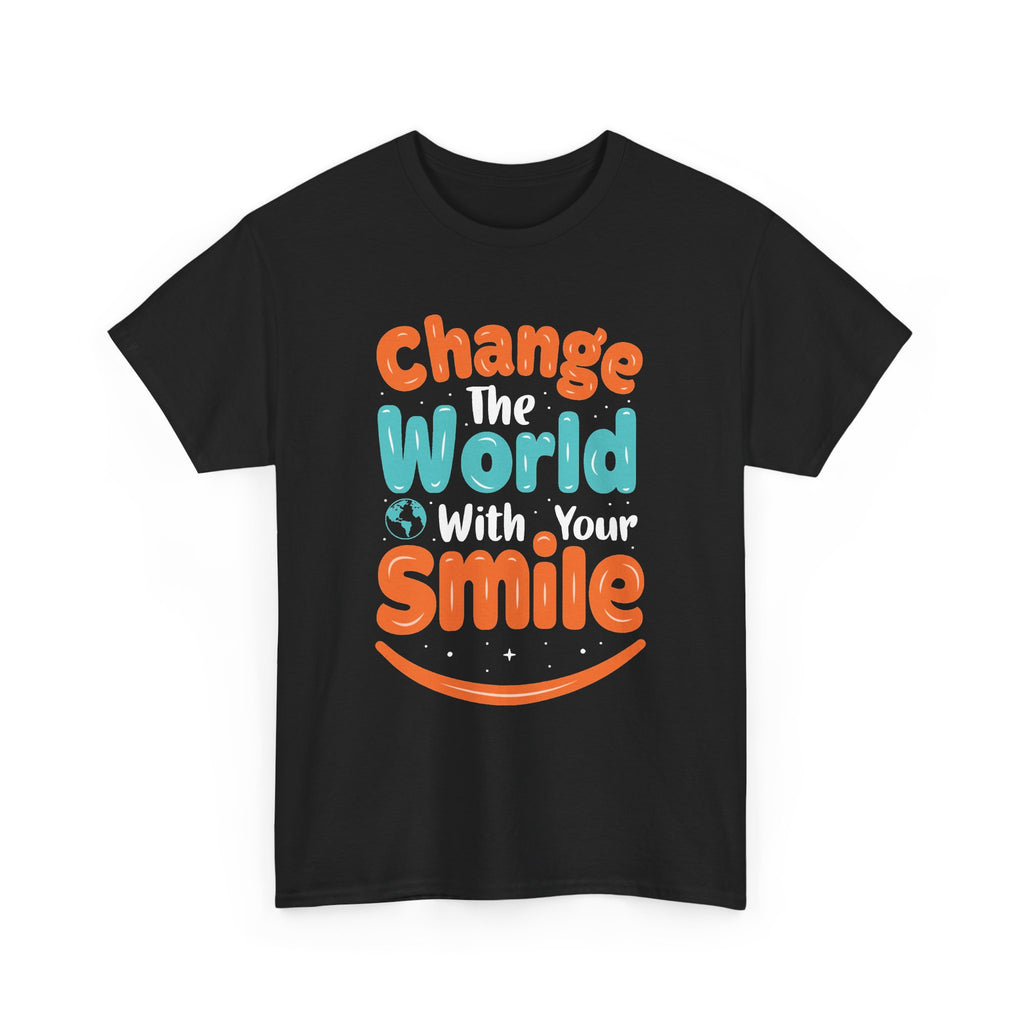 Change the World With Your Smile T-Shirt | Retro Lettering Positive Message