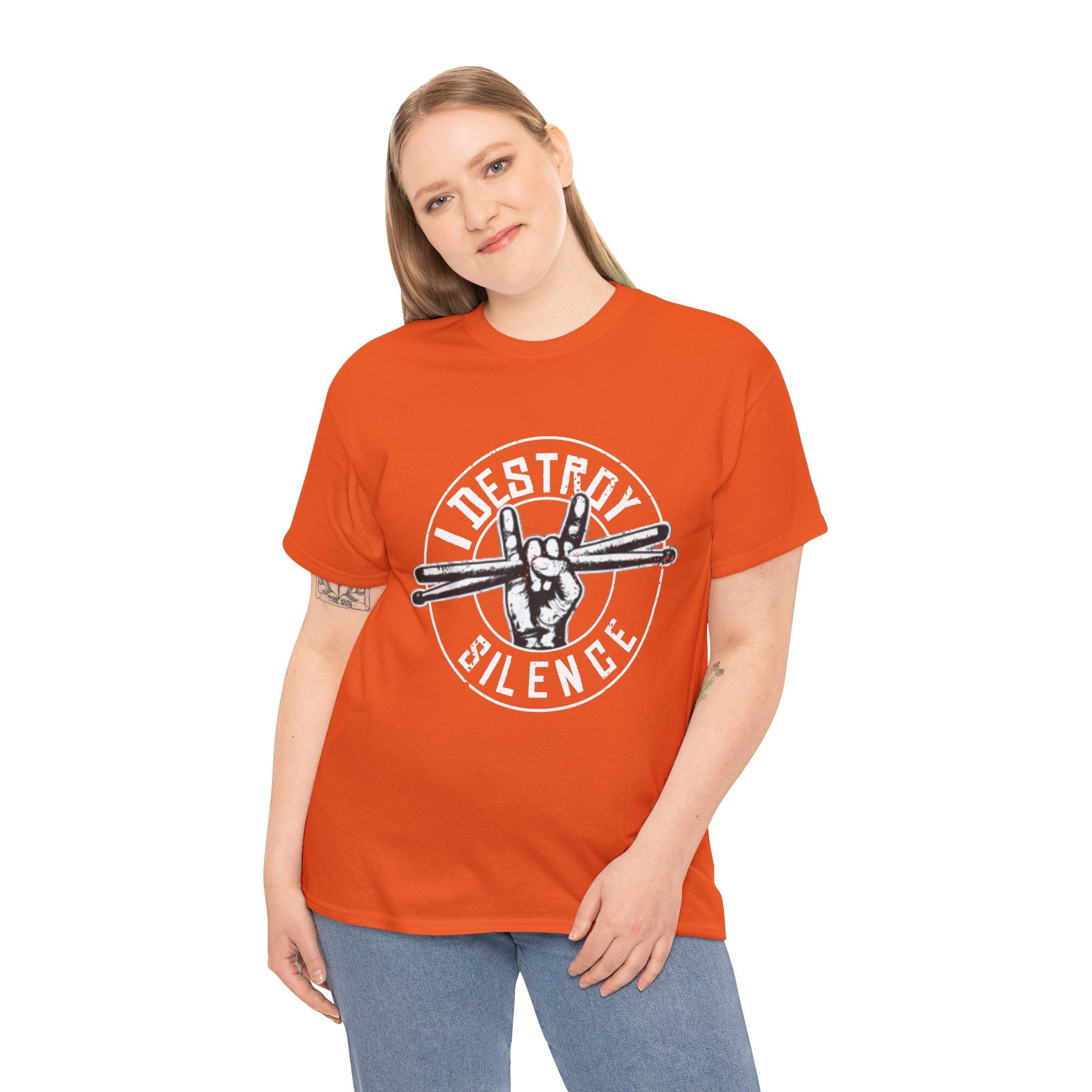 I Destroy Silence Drumsticks Tee, Drummer Shirt | Rock Band Musician Tee