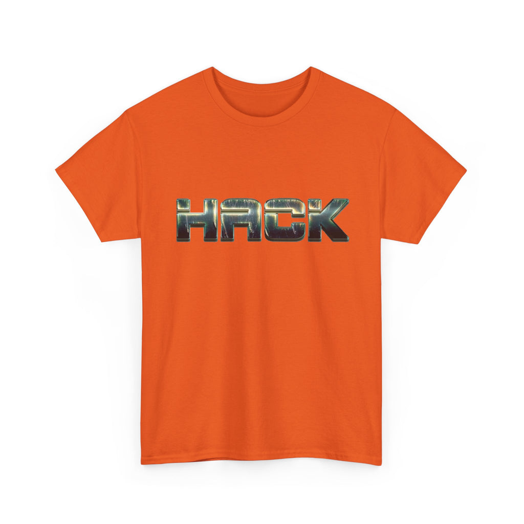 HACK camo metallic logo Tee | Hacker coder shirt, orange tech tee