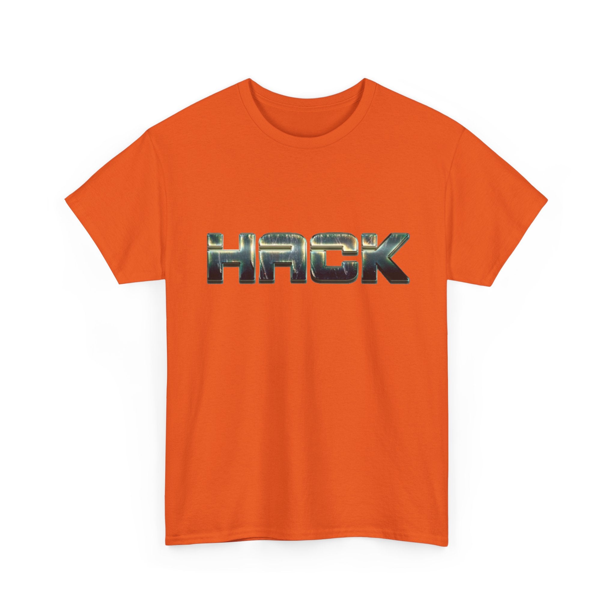 HACK camo metallic logo Tee | Hacker coder shirt, orange tech tee