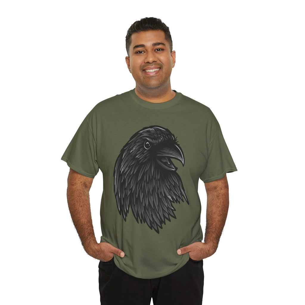 Raven Head Graphic Tee — Gothic Black Crow T-Shirt