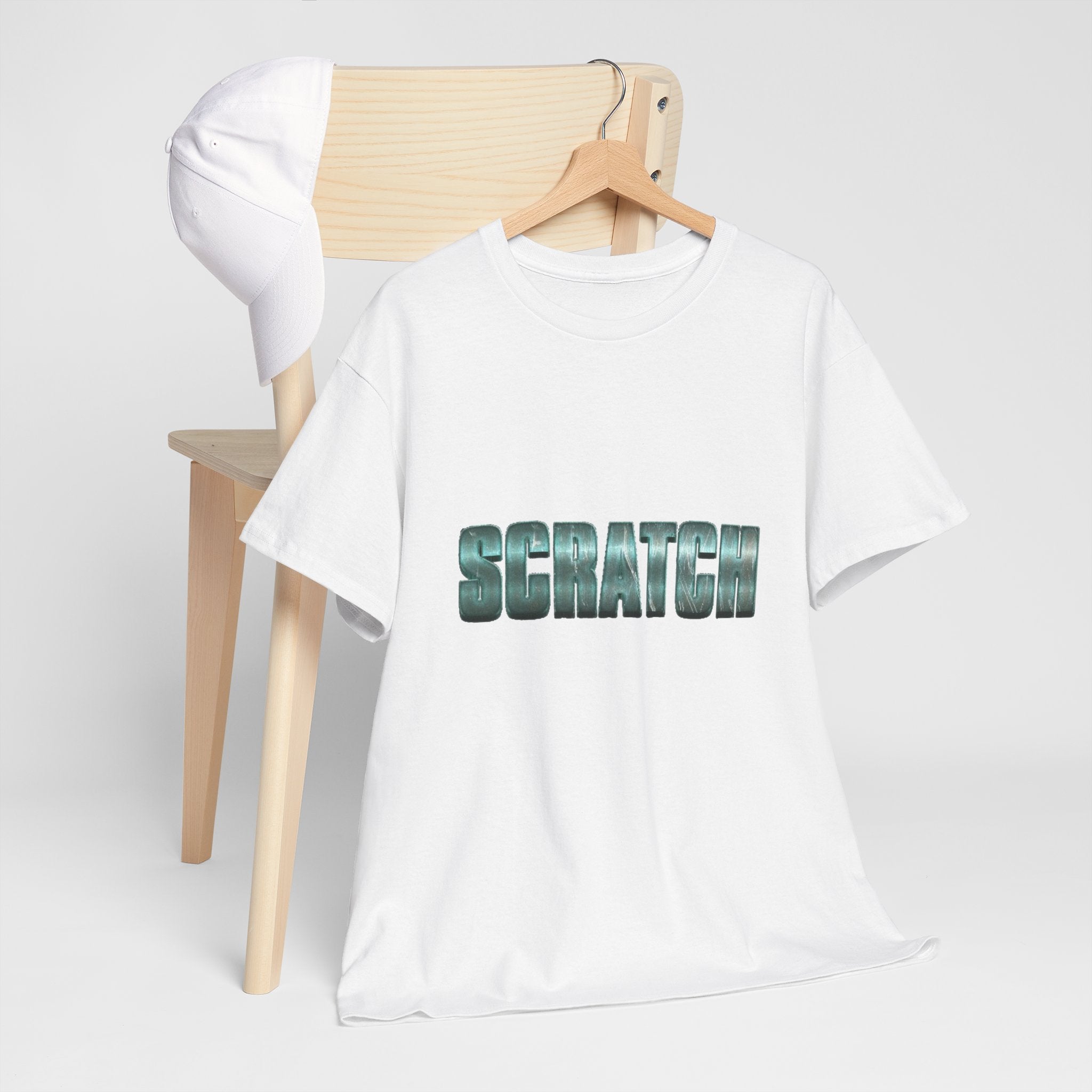 Scratch metallic text Tee | graphic word shirt, typographic design