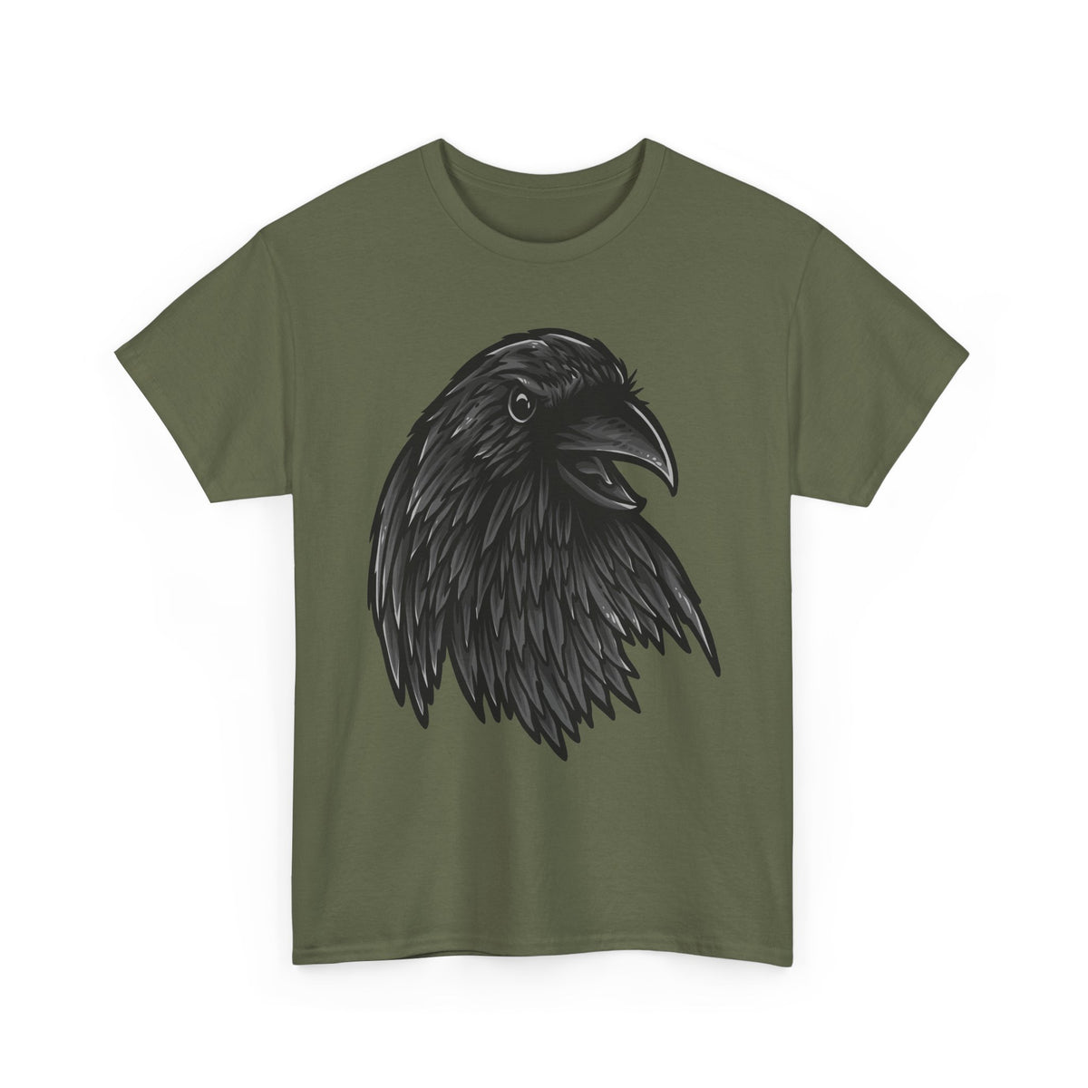 Raven Head Graphic Tee — Gothic Black Crow T-Shirt
