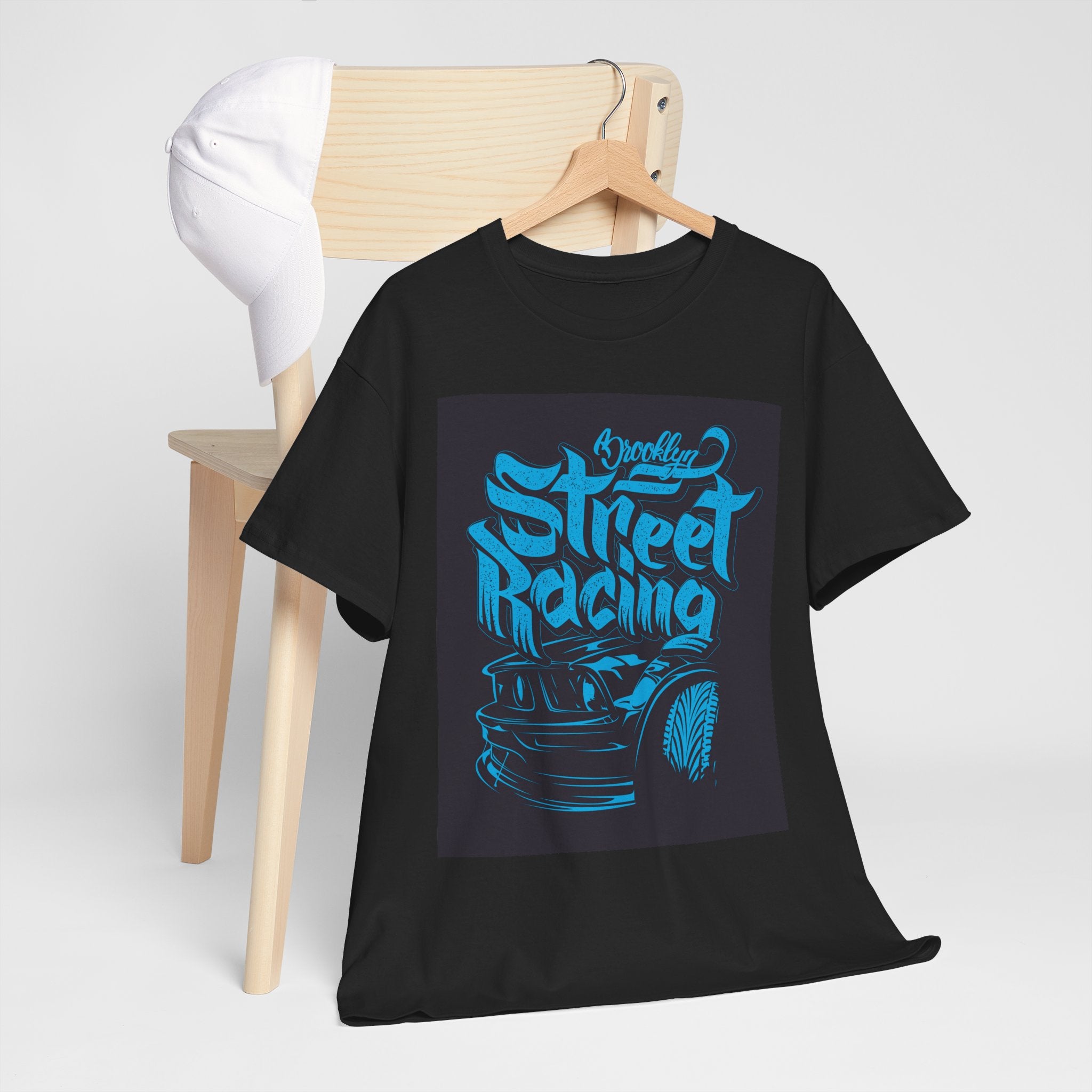 Street Racing Muscle Car Tee | Turquoise Graphic