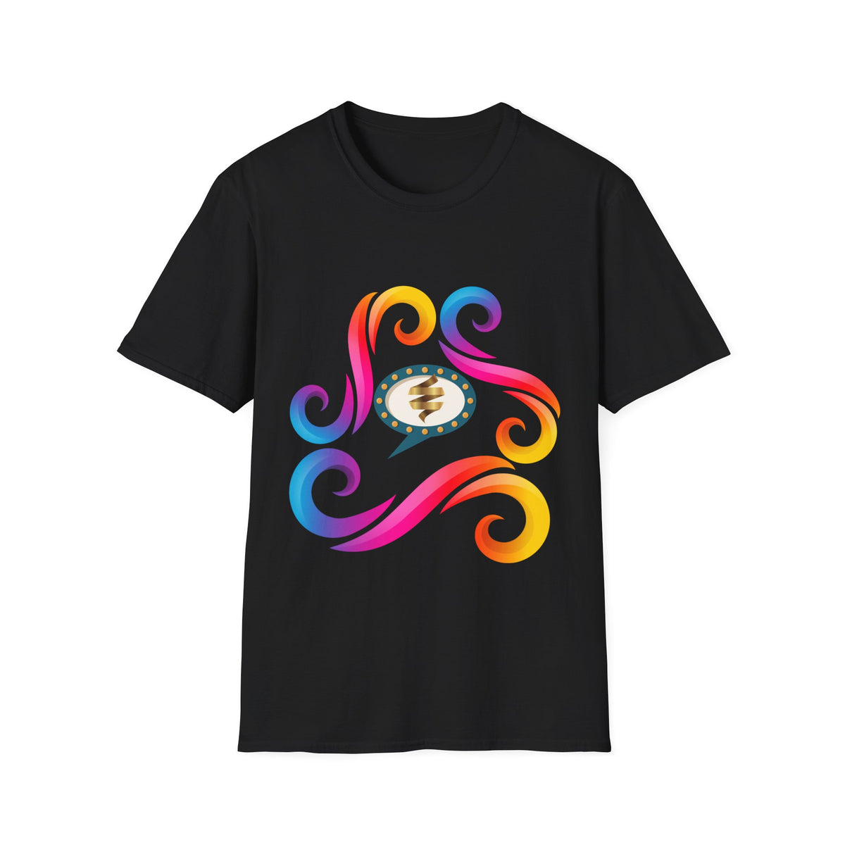 Rainbow Swirl Graphic T-Shirt | Colorful Spiral Cotton Tee