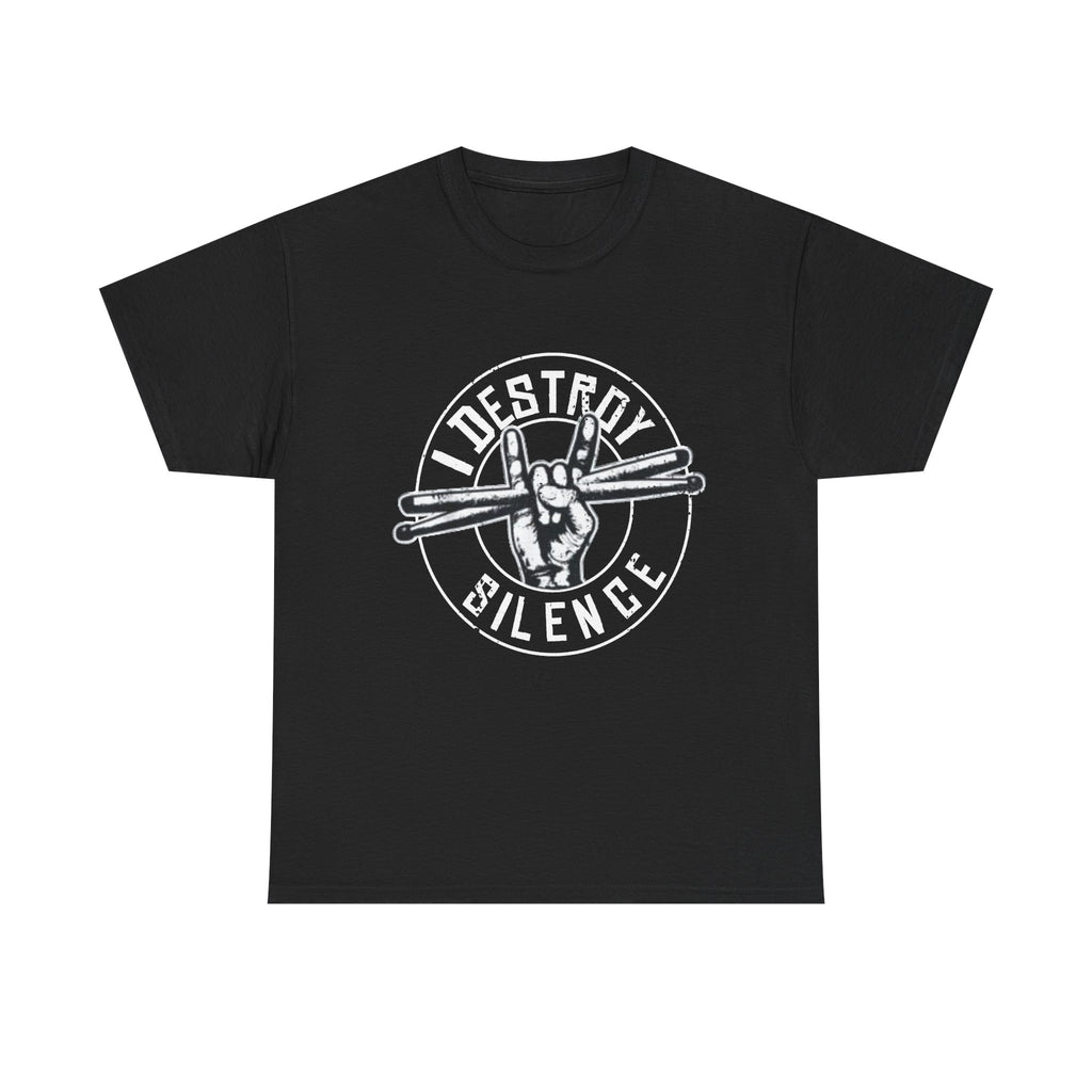 I Destroy Silence Drumsticks Tee, Drummer Shirt | Rock Band Musician Tee