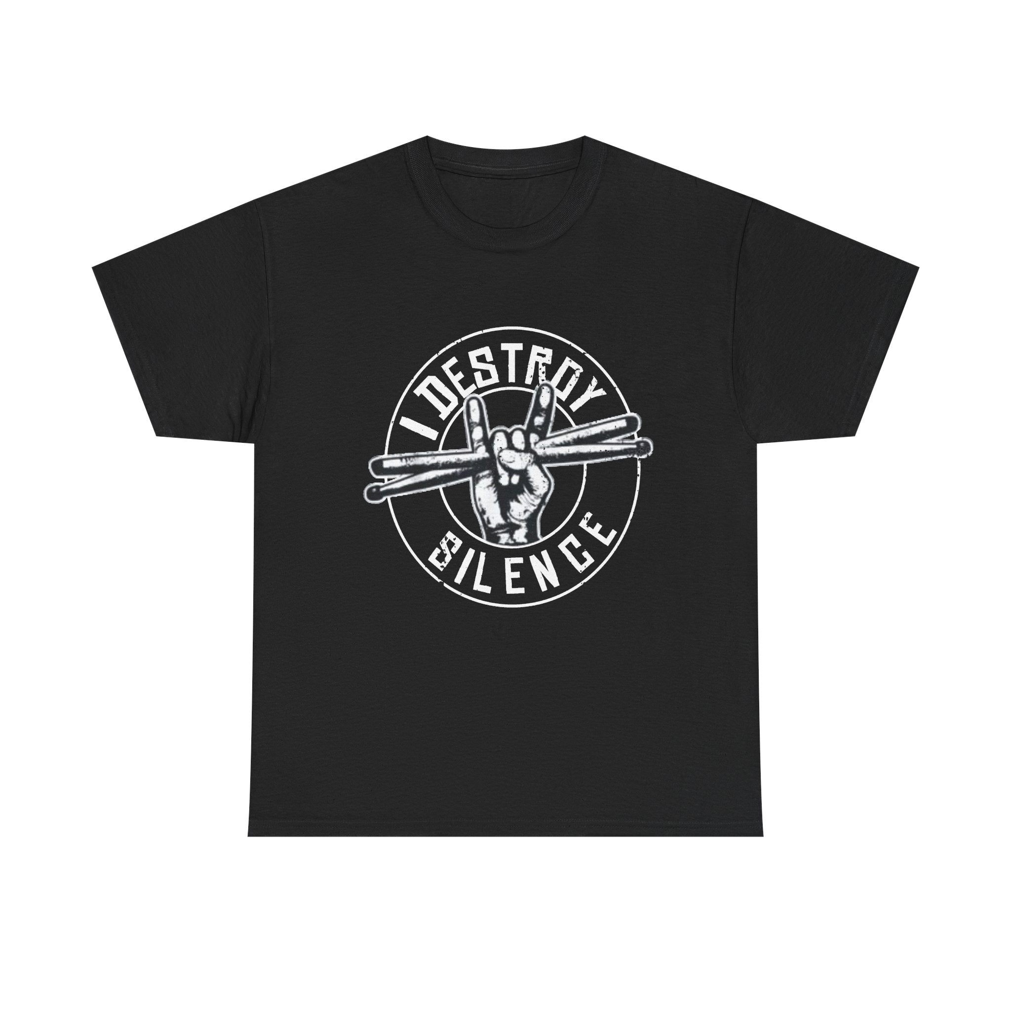 I Destroy Silence Drumsticks Tee, Drummer Shirt | Rock Band Musician Tee