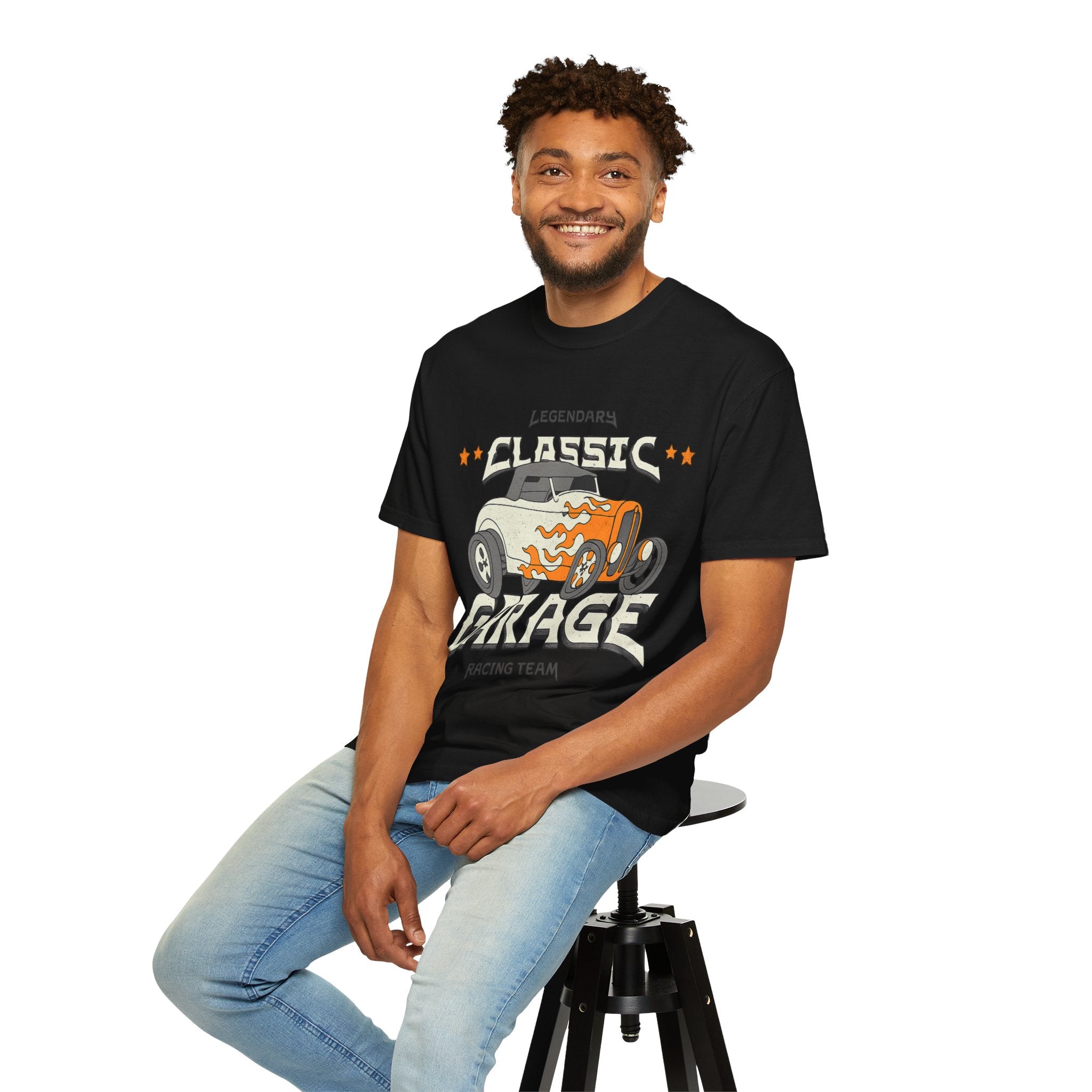 Classic Garage Hot Rod Illustration T-Shirt | Retro Racing Car Tee