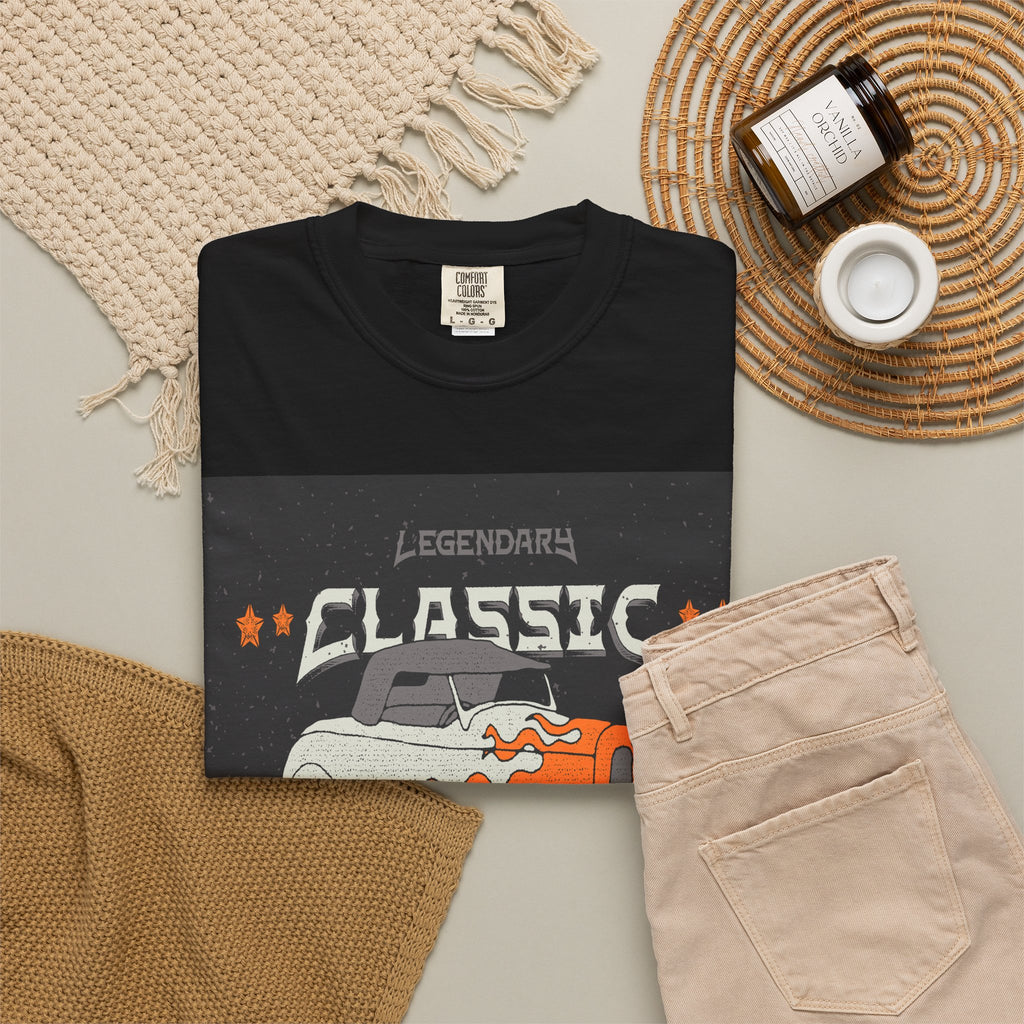 Hand-Drawn Hot Rod Graphic T-Shirt | Vintage Car Crew Tee