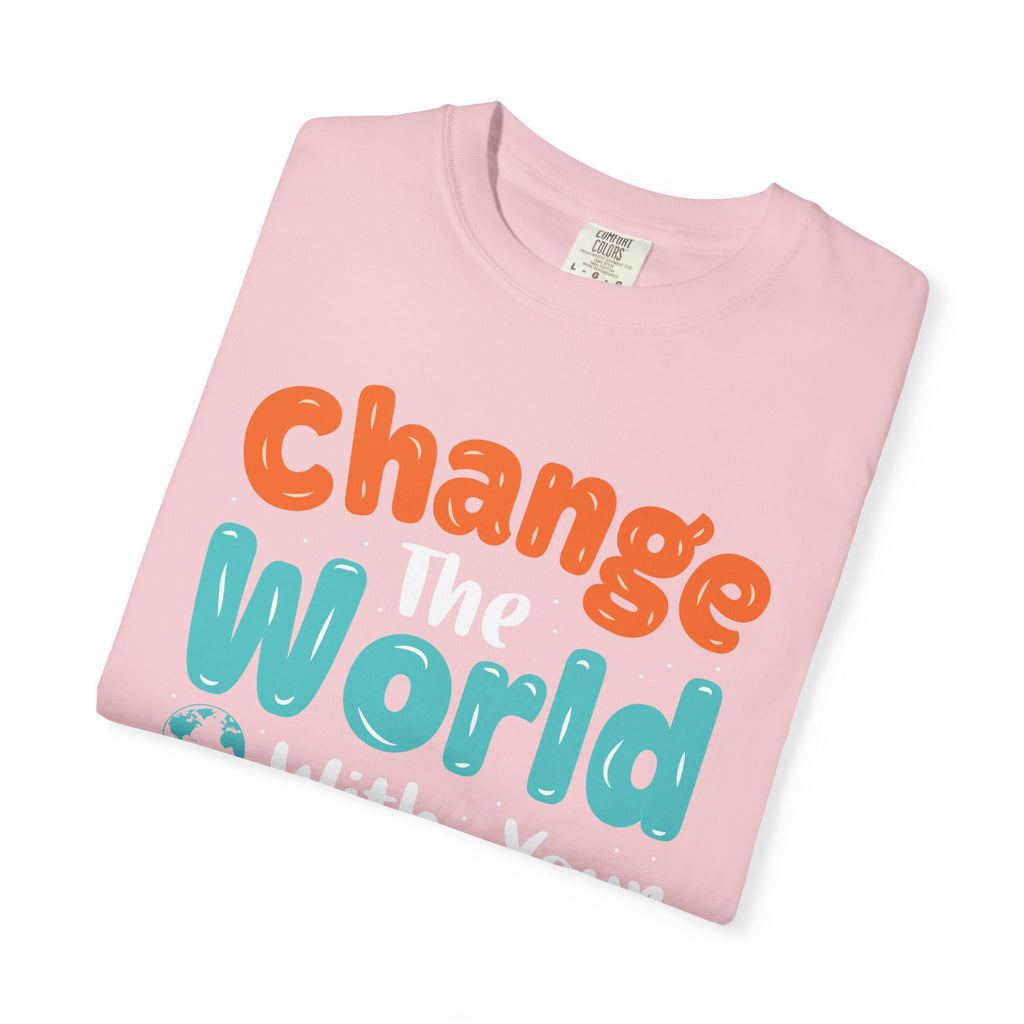 Kindness Smile Tee | Garment-Dyed Navy Cotton T-Shirt