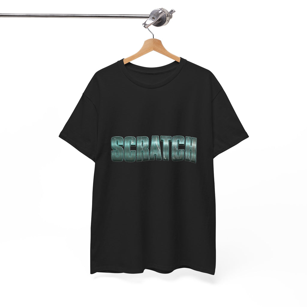 Scratch metallic text Tee | graphic word shirt, typographic design