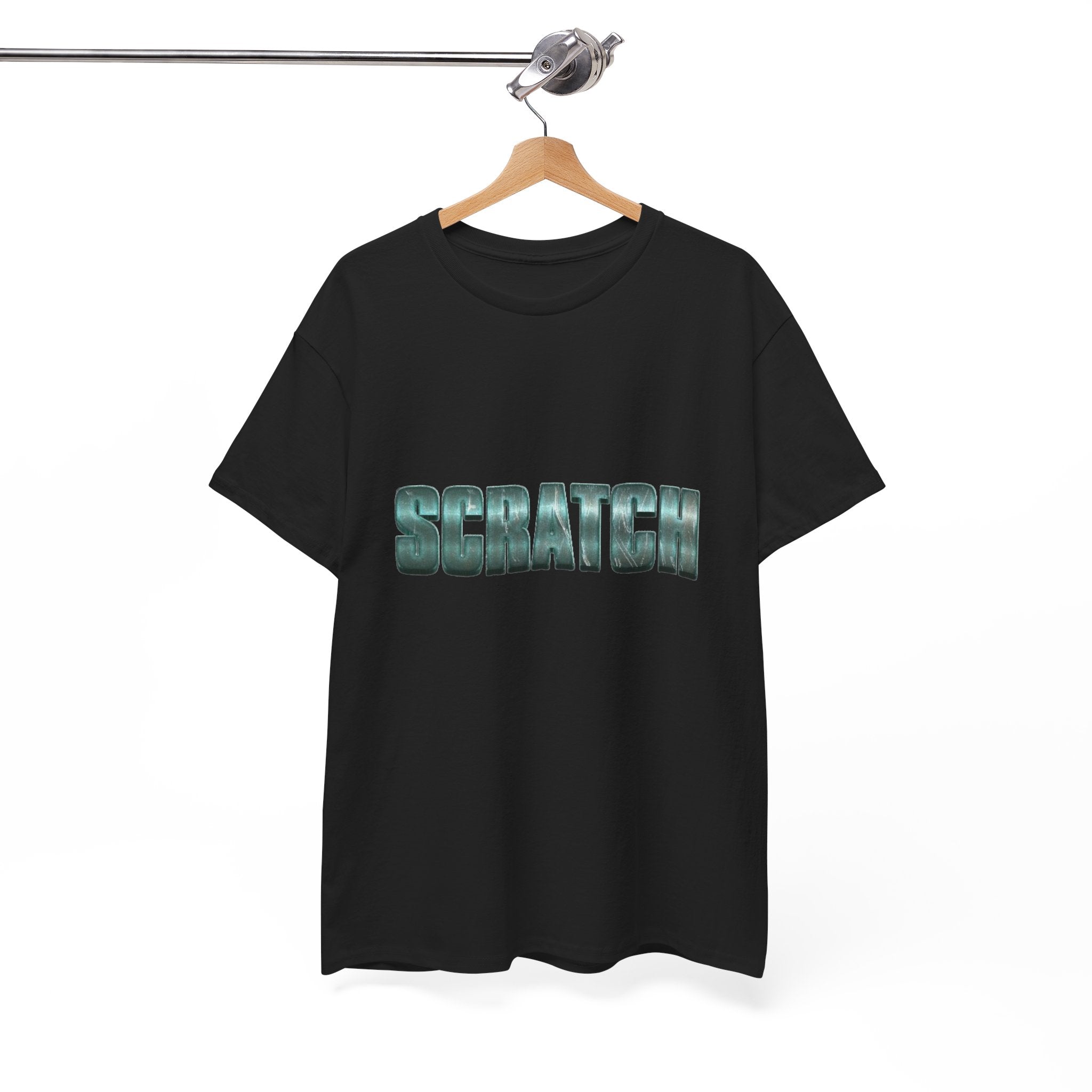 Scratch metallic text Tee | graphic word shirt, typographic design