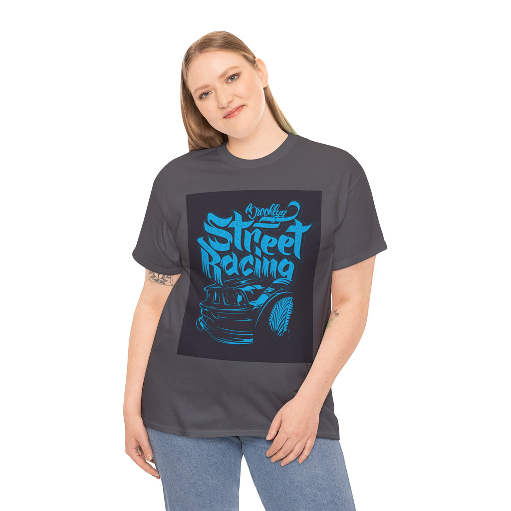 Street Racing Muscle Car Tee | Turquoise Graphic