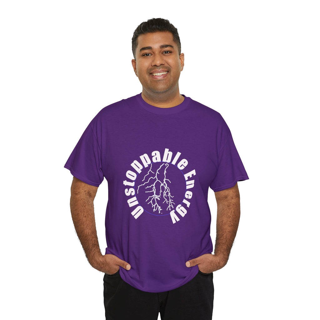Unstoppable Energy lightning circle Tee | Minimalist bold white on black