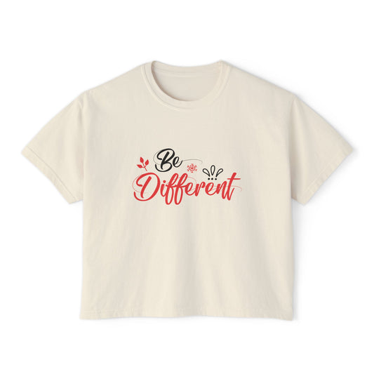 Be Different Vintage Coral Boxy Tee | Women's Inspirational