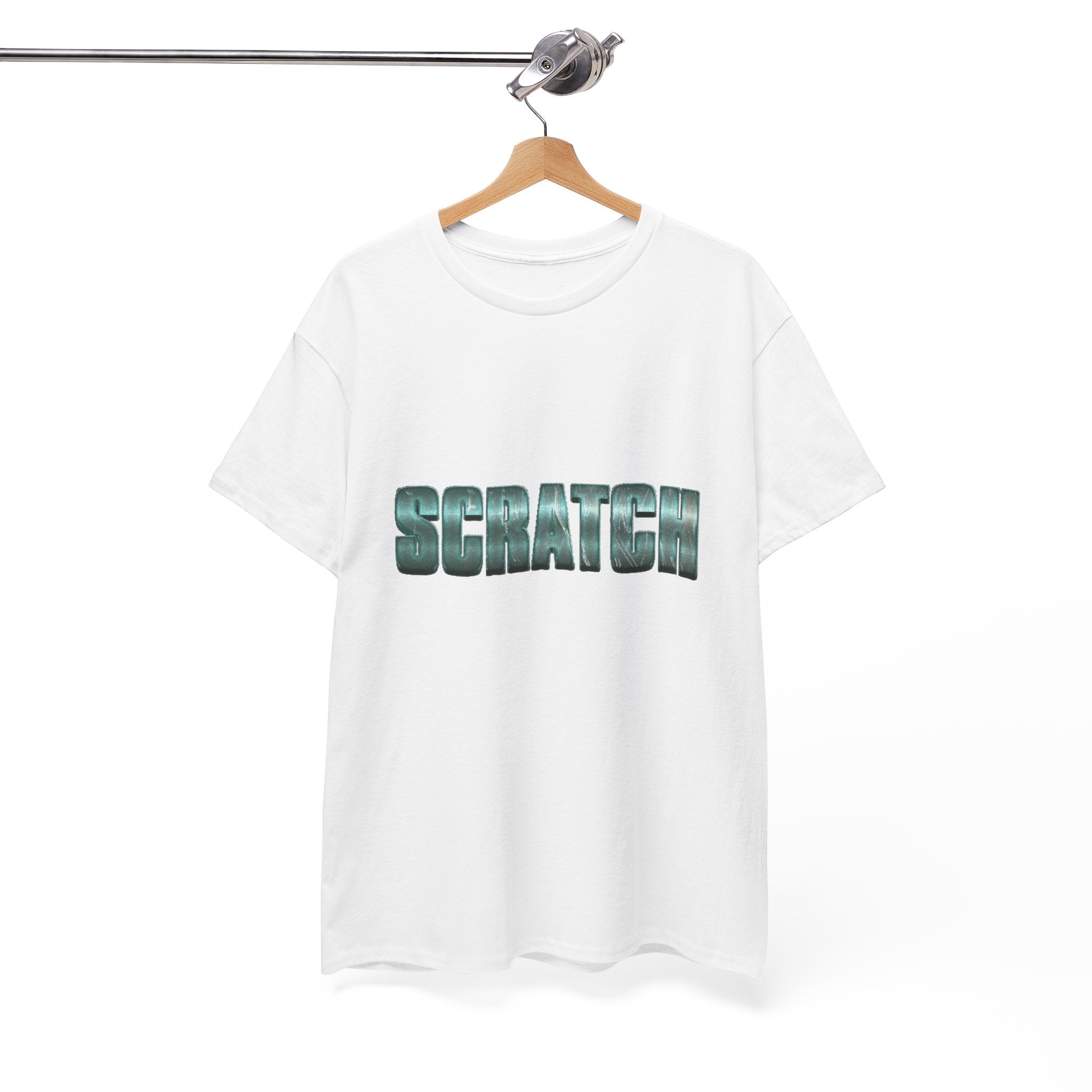 Scratch metallic text Tee | graphic word shirt, typographic design