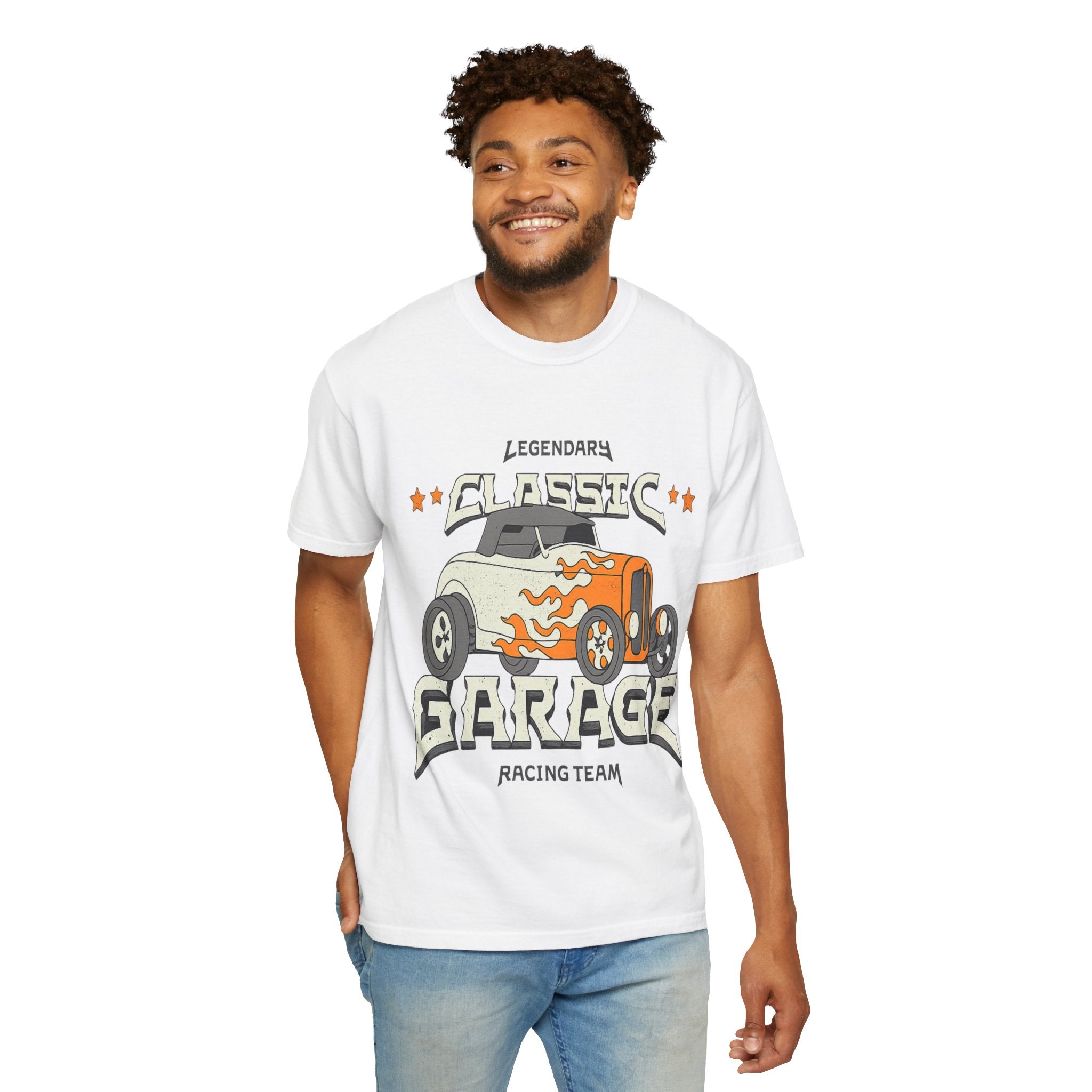 Classic Garage Hot Rod Illustration T-Shirt | Retro Racing Car Tee