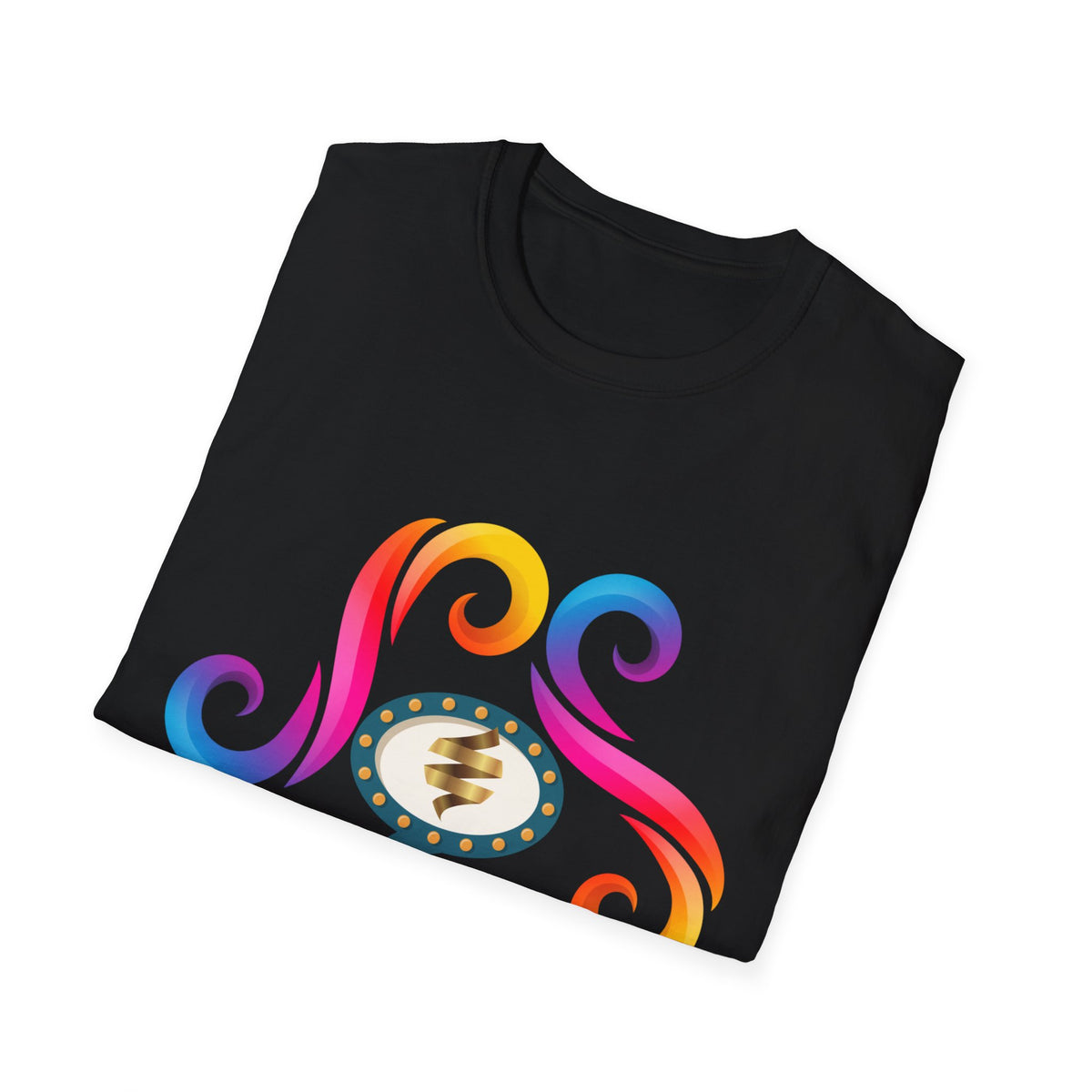 Rainbow Swirl Graphic T-Shirt | Colorful Spiral Cotton Tee