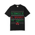 Single and Ready To Jingle Tee | holiday pixel Knit bells & holly