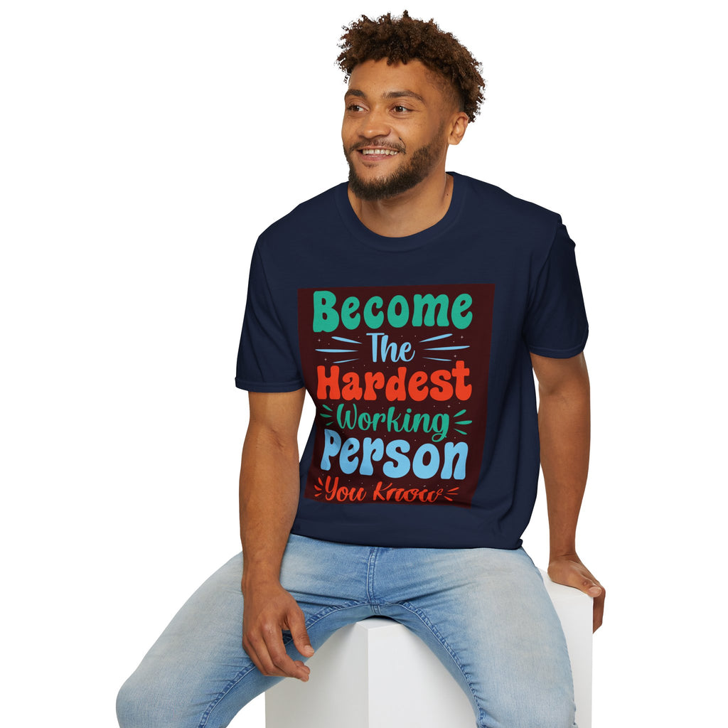 Bold Hand-Lettered Motivational Typography T-Shirt | Colorful Pep Talk Chest Print