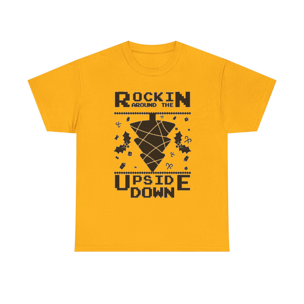 Rockin Around the Upside Down Pixel Poster Tee | Retro Arcade Synth Vibe