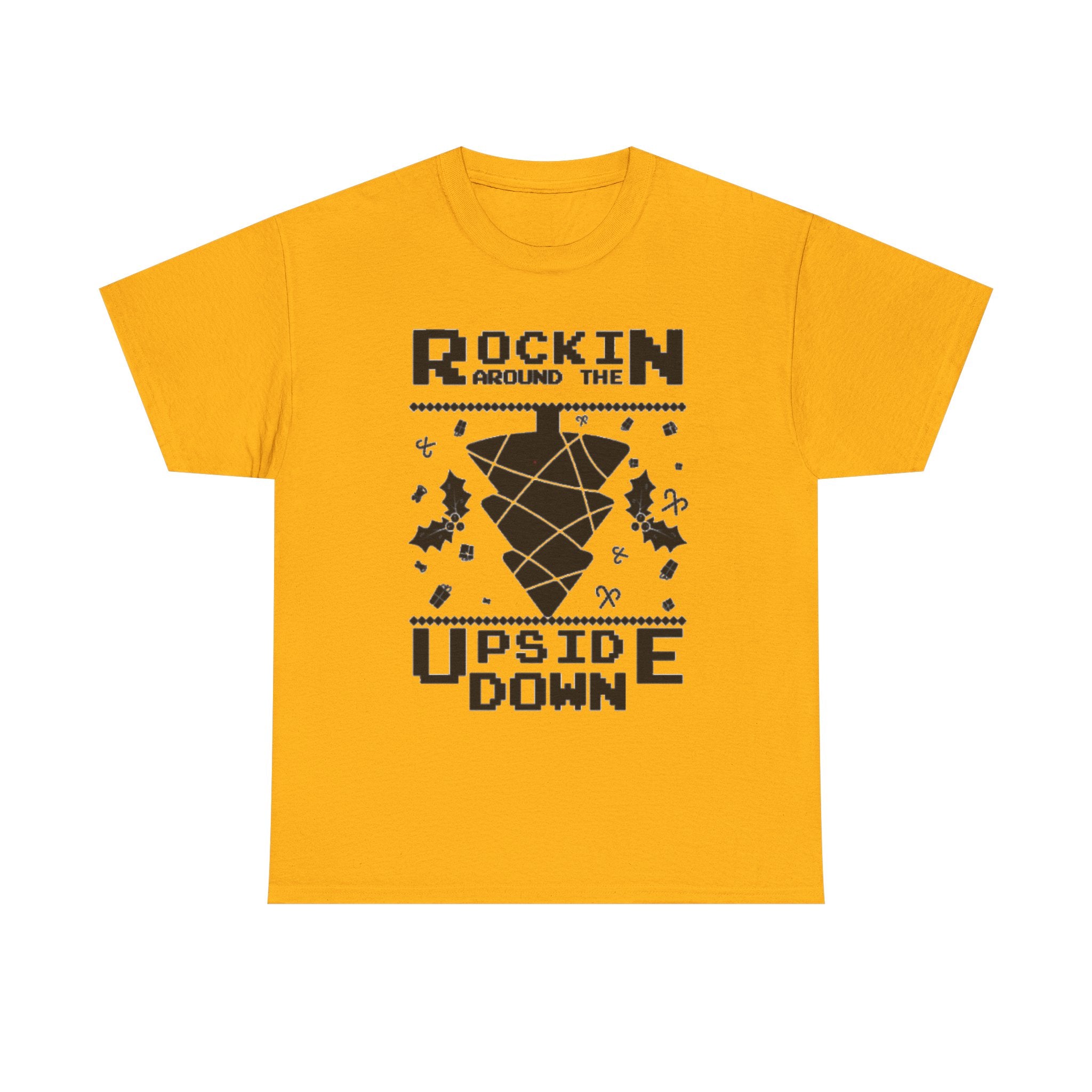 Rockin Around the Upside Down Pixel Poster Tee | Retro Arcade Synth Vibe
