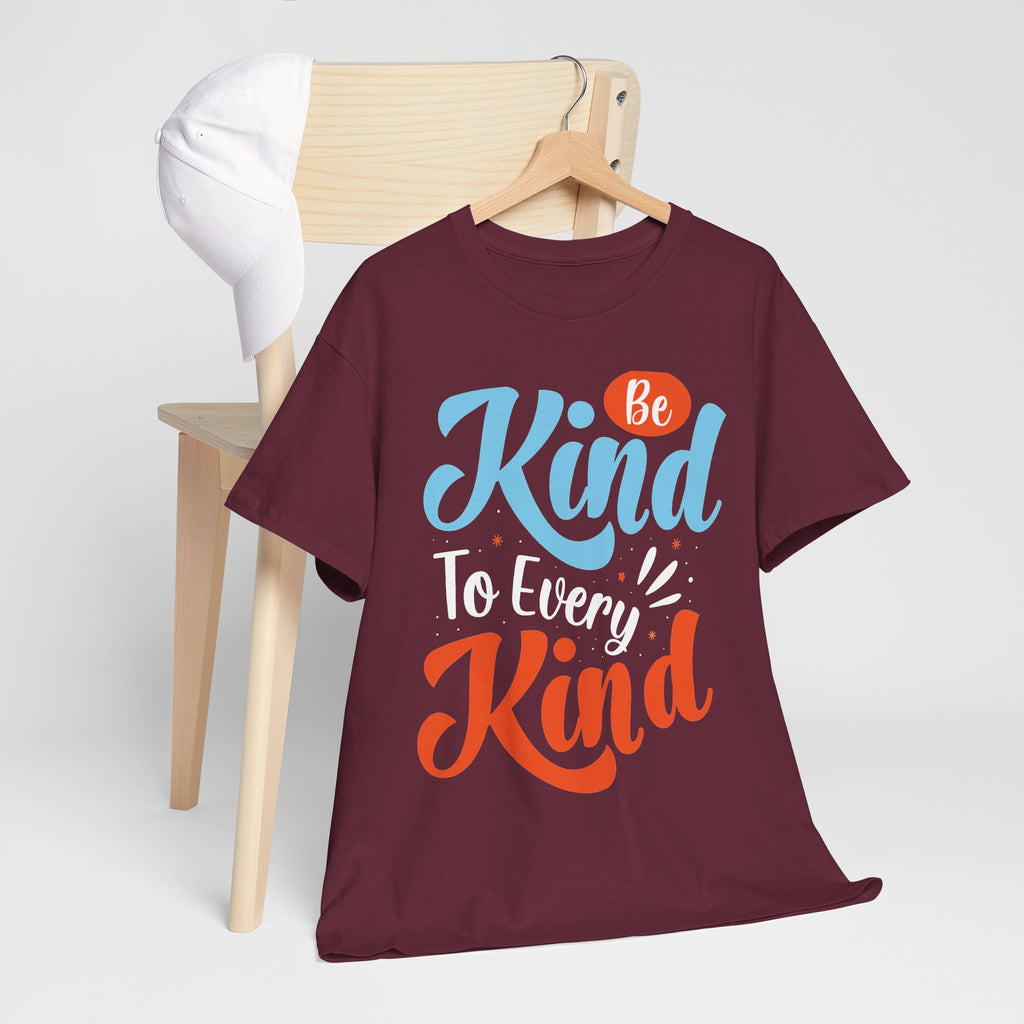 Be Kind To Every Kind T-Shirt | Hand-Lettered Script, Bright Color Print